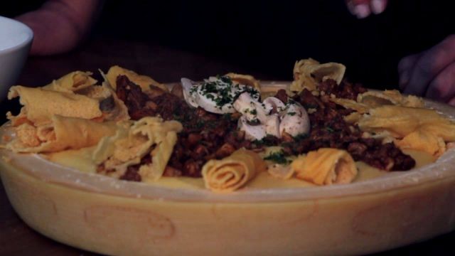 Polenta al ragu com Grana GRANMESTRI