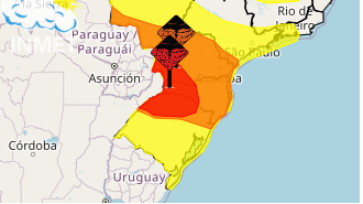 Inmet emite alerta vermelho para temporais no Oeste de SC nesta sexta-feira; chuva pode chegar a 200 mm no Sul