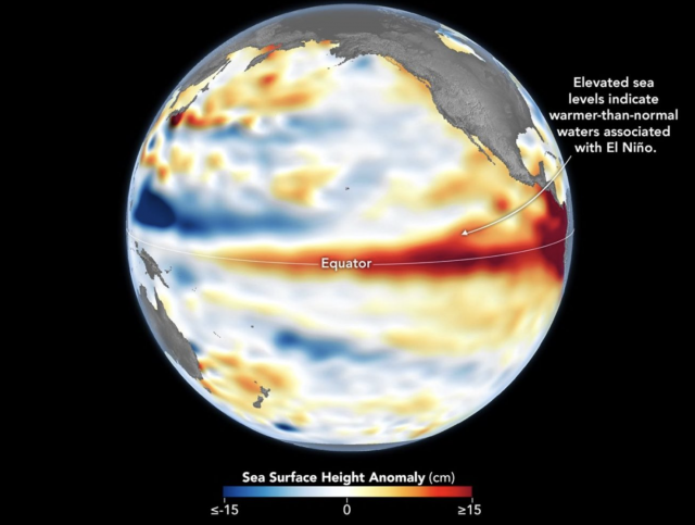 El Niño pode atingir intensidade muito elevada e aumentar risco de chuvas no Sul do Brasil