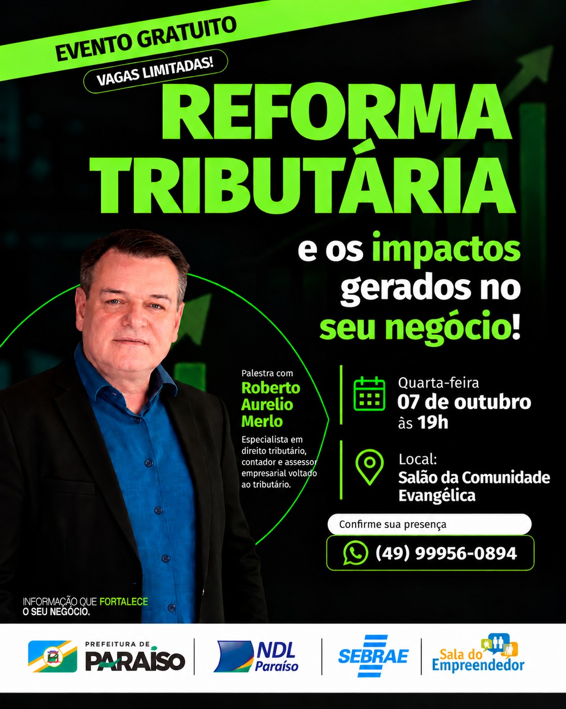 Palestra em Paraíso aborda impactos da Reforma Tributária nos negócios
