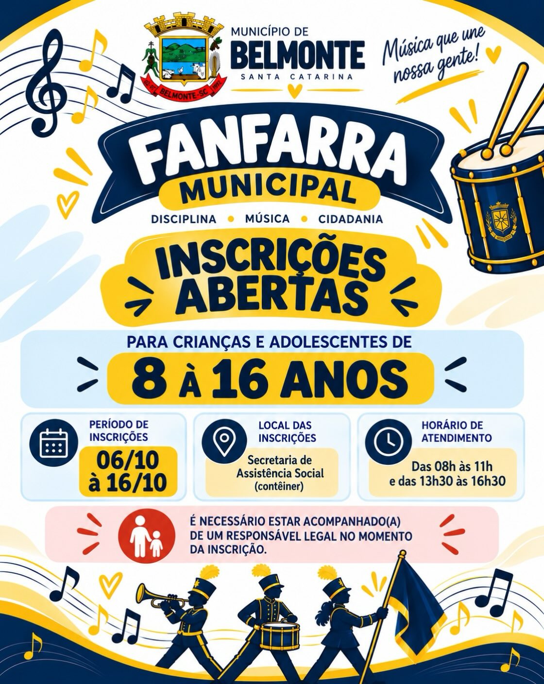 Fanfarra Municipal de Belmonte abre inscrições para crianças e adolescentes