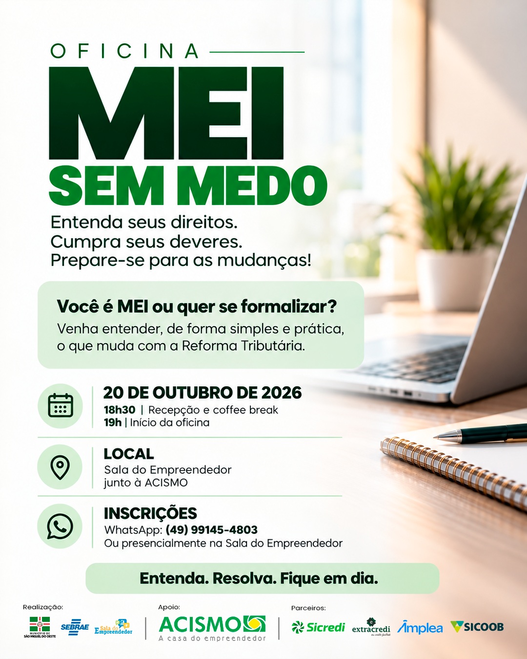 Oficina em São Miguel do Oeste vai orientar MEIs sobre Reforma Tributária